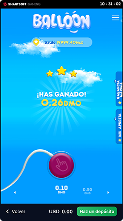 Retire el dinero Juego Balloon